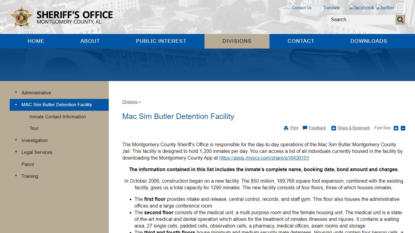 Mac Sim Butler Detention Facility | Montgomery County Sheriff, AL