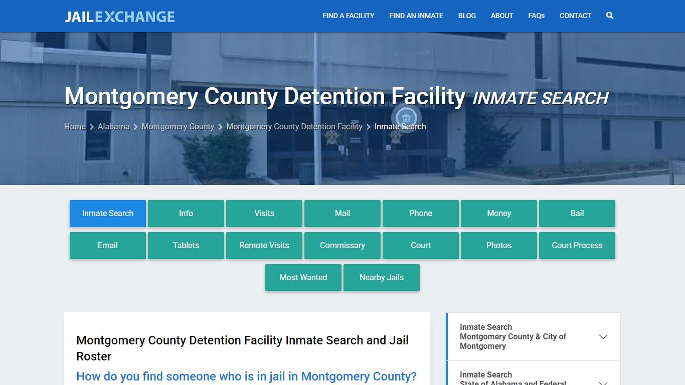 Montgomery County Detention Facility Inmate Search - Jail Exchange