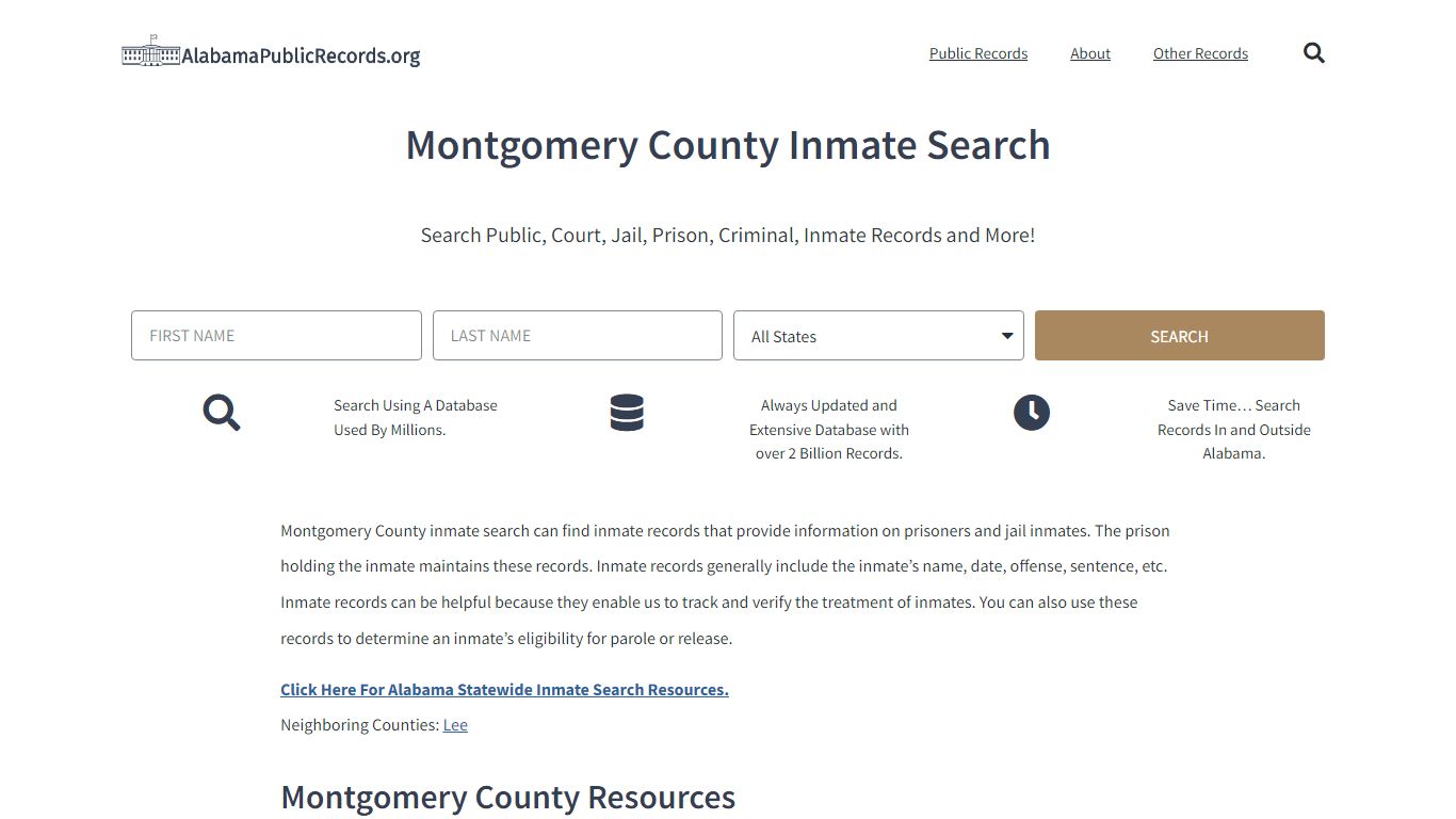 Montgomery County Inmate Search - Current & Past Jail Records